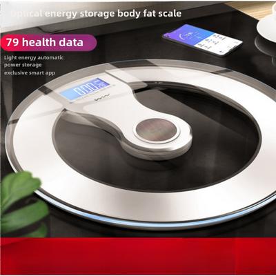 30Cm Large Size Light Energy Charging Household Scale Human Body Scale Smart Bluetooth APP Body Fat Scale