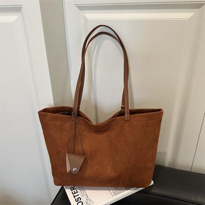 Women's Bag Retro Large-capacity Frosted Flannel Texture Autumn New Underarm Bag Commuter Tote Bag Versatile