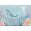 Blue Underwater World Photography Background Ocean Undersea Coral Castle Shells Kid Birthday Party Decor Portrait Photo Backdrop
