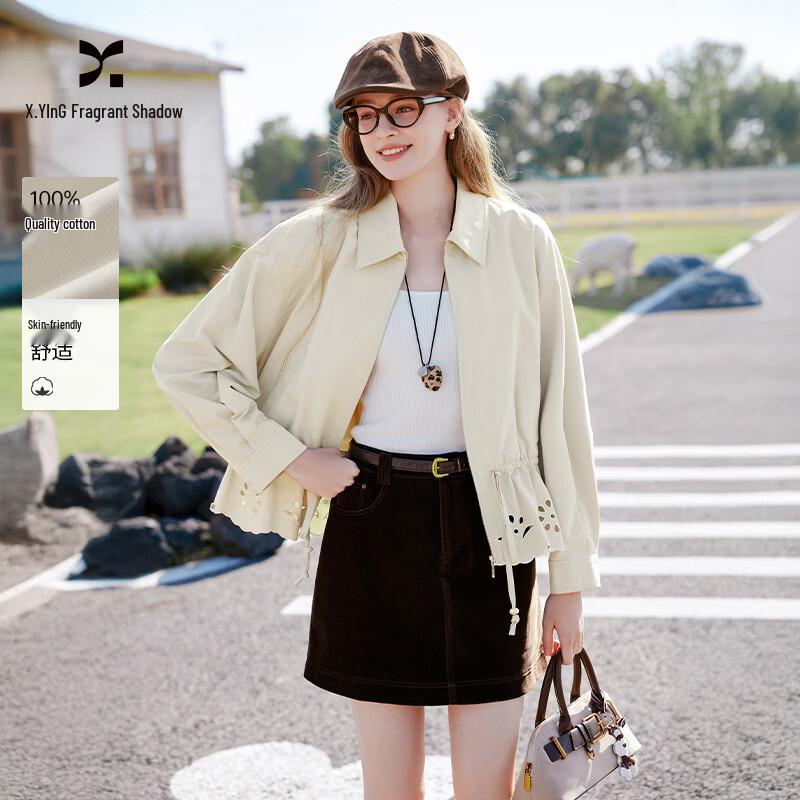 Xiangying Women s Barn Style Lapel Short Jacket L