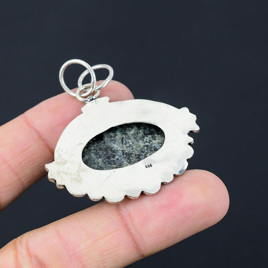 Sisters Day Deal Oval Star Galaxy Jasper Stone 925 Silver Mother Pendant Jewelry