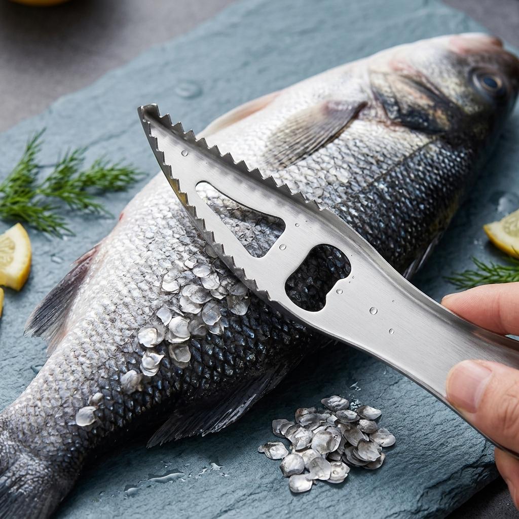 Stainless Steel Fish Scaler 430 Food Grade Heavy Duty Scraper For Kitchen Home Use