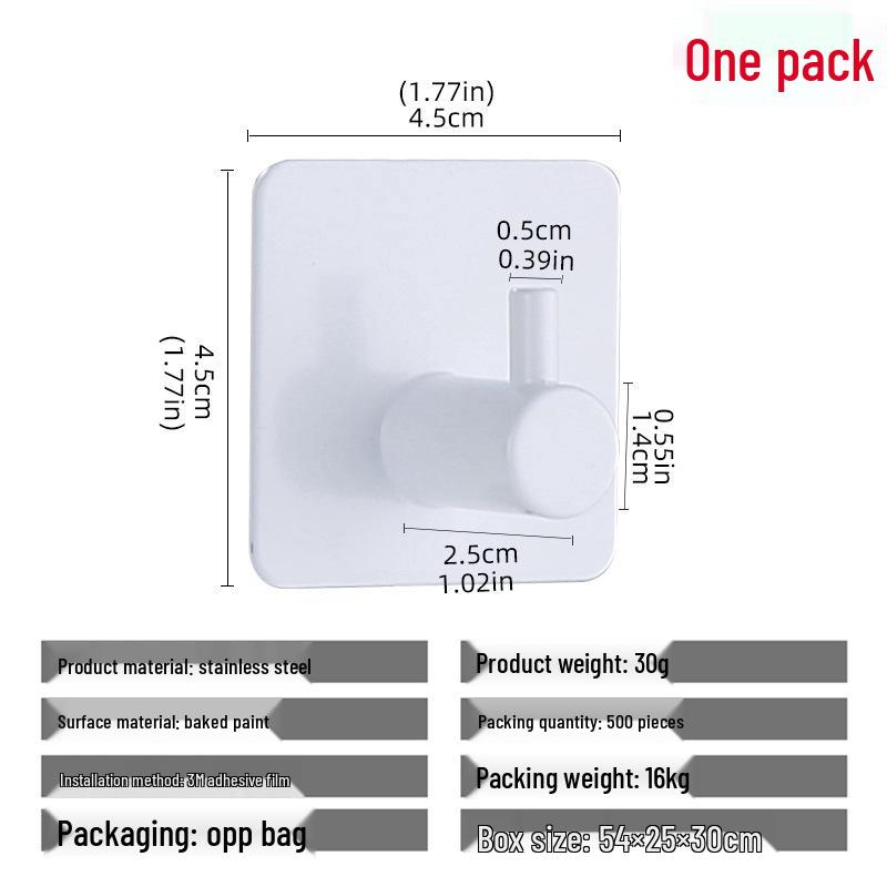 Cârlig de perete autoadeziv puternic din oțel inoxidabil 304, fără găurire