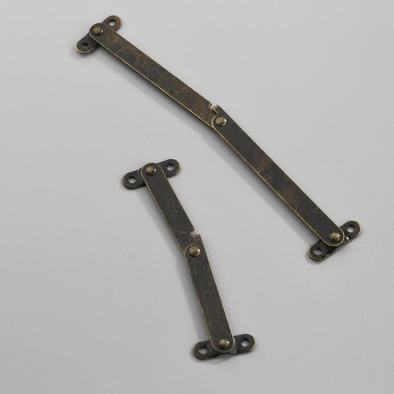2Pcs Metal Lid Support Hinges Lift Up Stay Hinge Folding Support Hinges for Wood Box Jewelry Case Cabinet Easy To Use