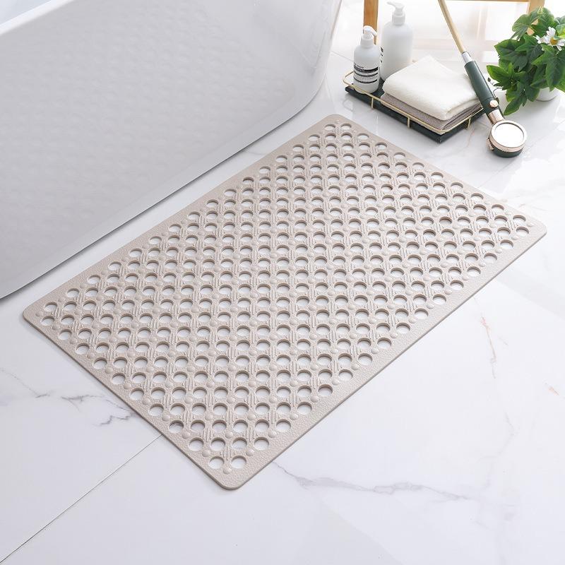 1pc Anti-slip Shower Cabin Mat 43x75cm Diatomite Bath Mat Bathroom Non-Slip Mat with Suction Cup Quick Drain YSFHD02