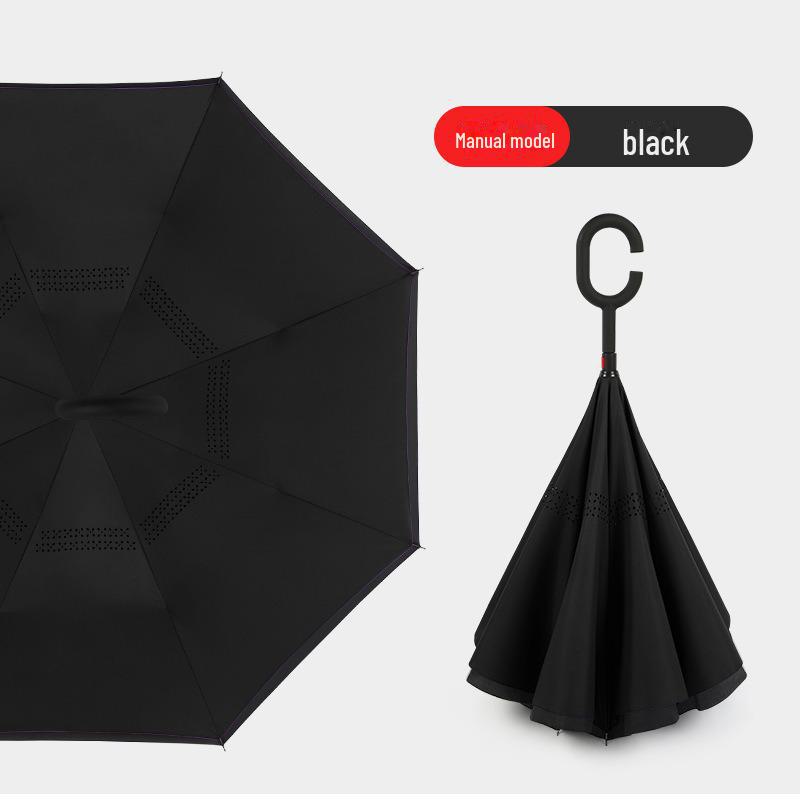Double-Layer C-Shaped Reverse Umbrella, Extra-Large, Long-Handled for Two People, Custom Logo, For All Weather, Car-Mounted, Advertising Umbrella