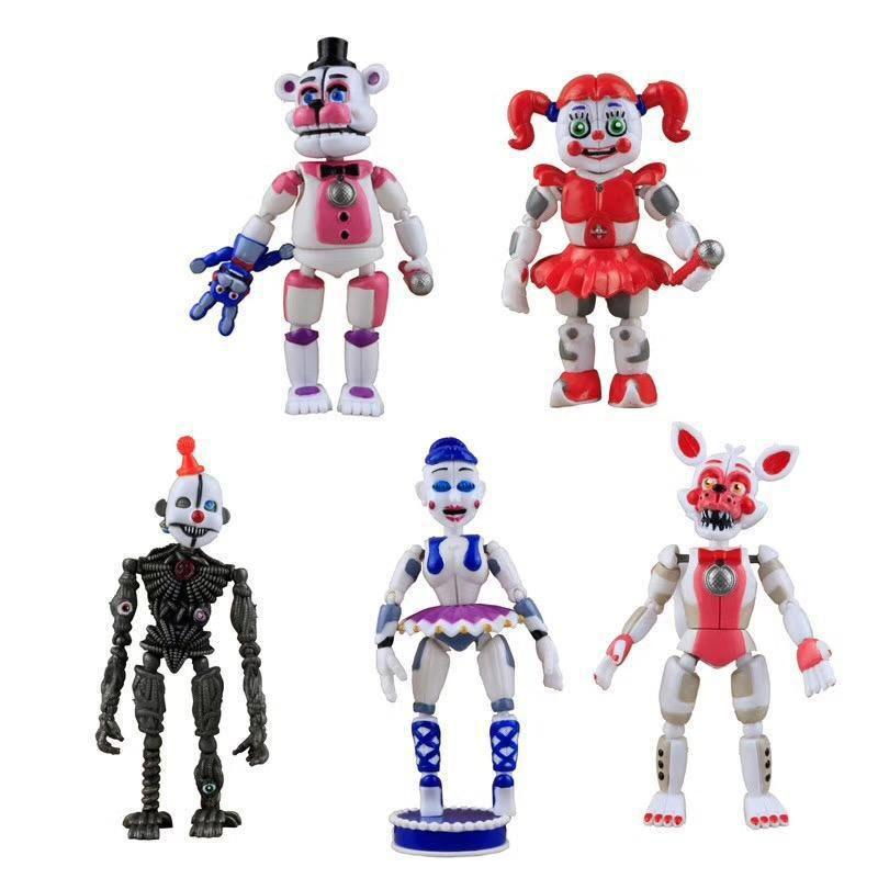 

5pcs Fnaf Five Nights At Freddys Action Figures Light Up Game Miniatures Toys