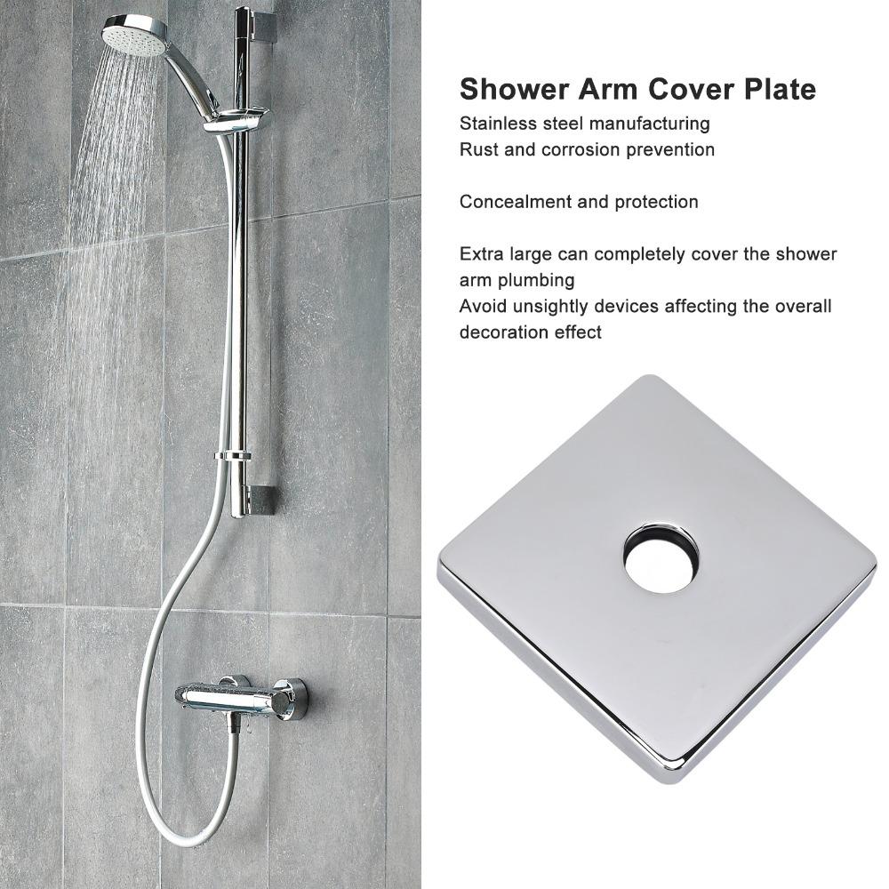 Stainless Steel Shower Arm Flange Plumbing Cover Plate  Standard 1/2 Inch Bathroom Shower Pipe