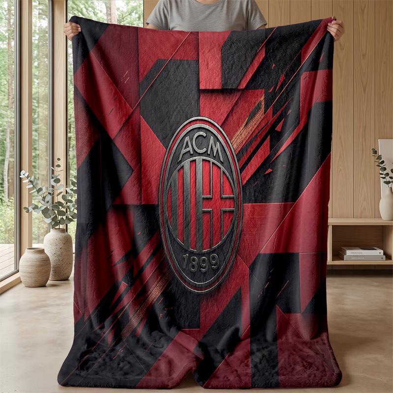 AC Milan Theme blanket Soft Flannel Blanket Plush Throw Blanket Cozy Sofa Bed Blanket for Home Decor