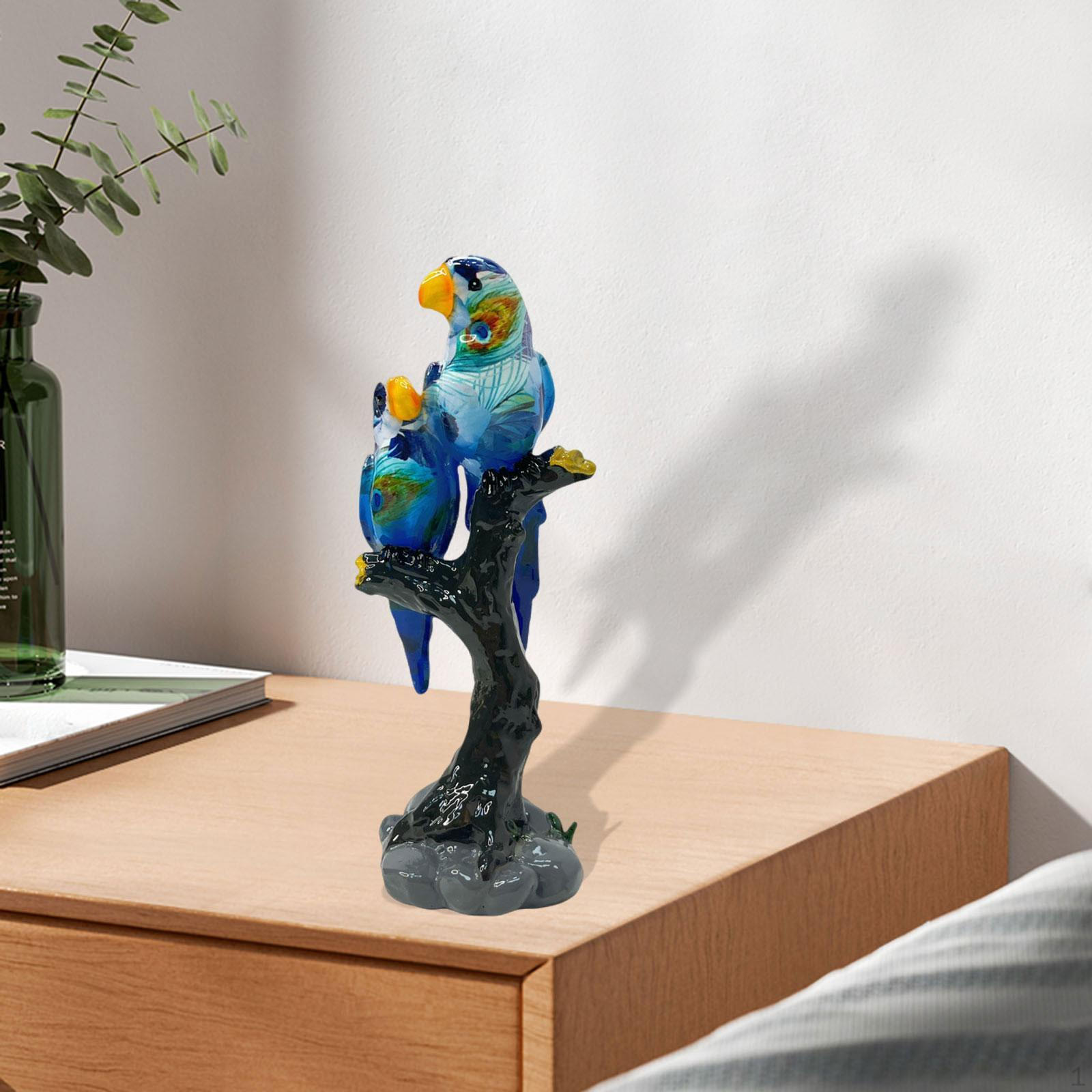 

Bird Statue Parrot Design, Decorative Animal Figurine for Home and Garden Parrot Couple
