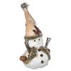 Snowman Figurine 32 Cm White Made Of Wood And Bark