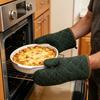2Pcs Thickened Cotton Oven Mitts Heat-Resistant Baking Gloves for Microwave And Grill Non-Slip Machine Washable Essential Kitchen Tool