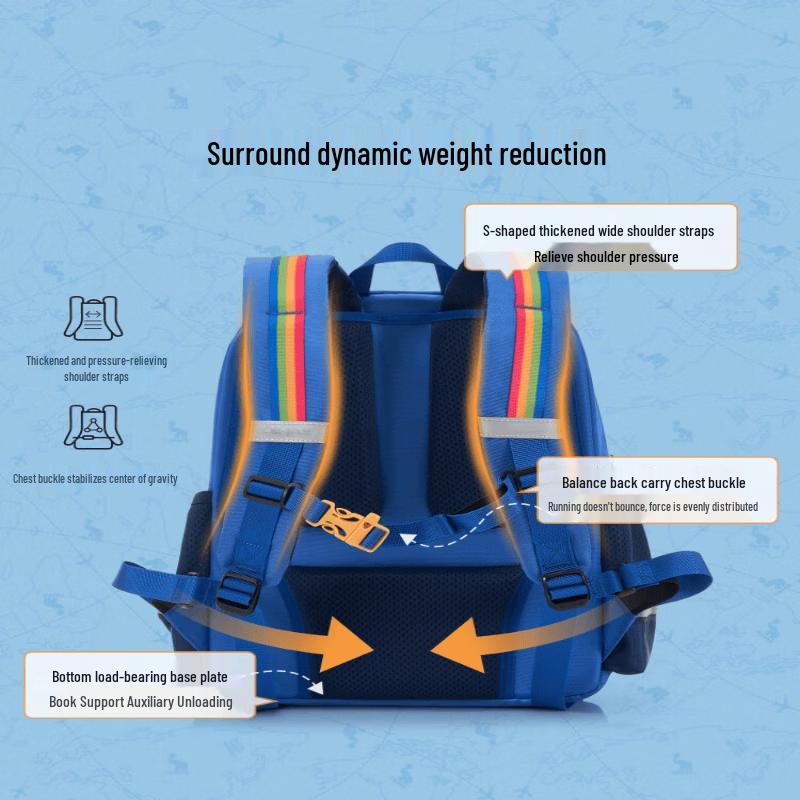 OIWAS Lightweight Spine Protection Backpack for Grades 1-3 Grades 1-3