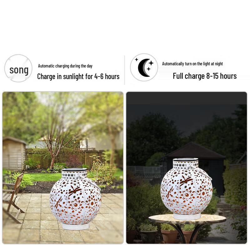 Solar Wrought Iron Landscape Lantern