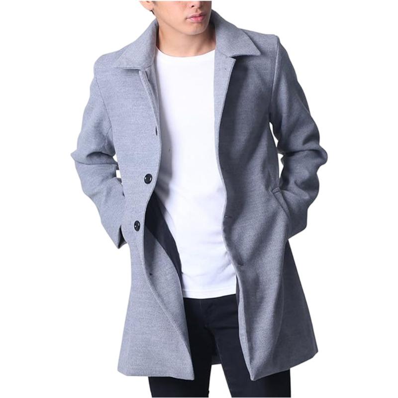 New large size woolen coat men's Asian E coat medium and long multi-color multi-size single-breasted