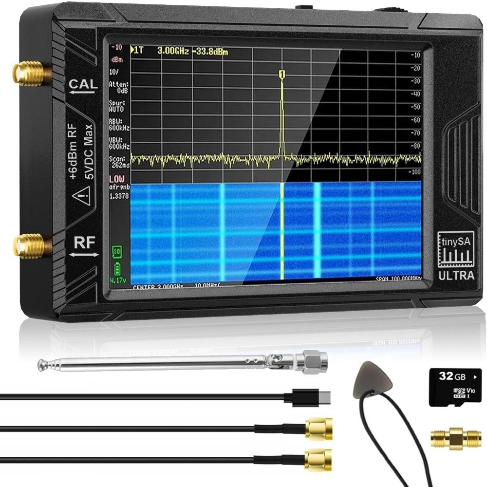-SA ZS406 Spectrum Analyzer, 2025 Upgrade 4.0-inch 100kHz-5.4GHz HW V0.4.6 Handheld Frequency Analyzer, with 32Gb Card, 2-in-1 Signal Generator
