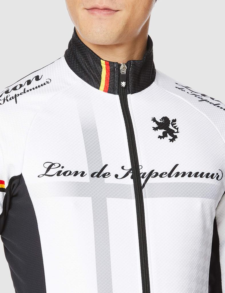 Lion De Capelmuur Competition Jacket EVO3 Cross Print Size for Cycling Made In White, S, Fall/Winter (5°C-15°C, Japan)