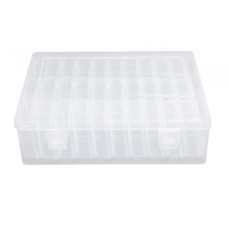 

30-Grid Clear Plastic Storage Box, Adjustable Divider Organizer for Beads, Jewelry, Craft Supplies & Small Parts прозрачный