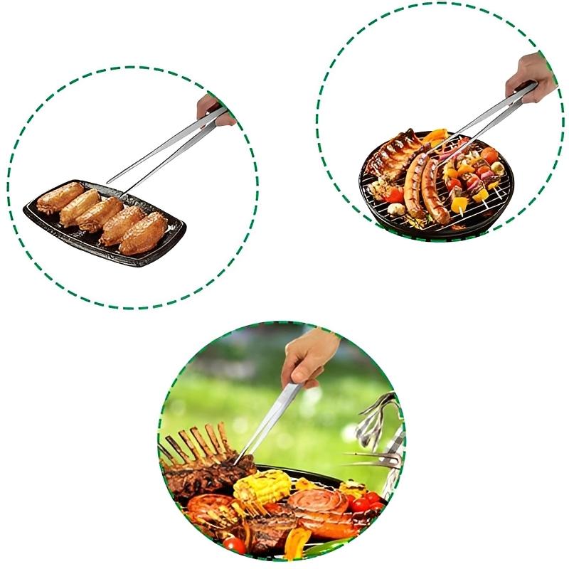 Multifunction Barbecue Tongs Stainless Steel Food Tongs BBQ Clip Kitchen Gadgets Cooking Tweezers Buffet Tool CFQJ006