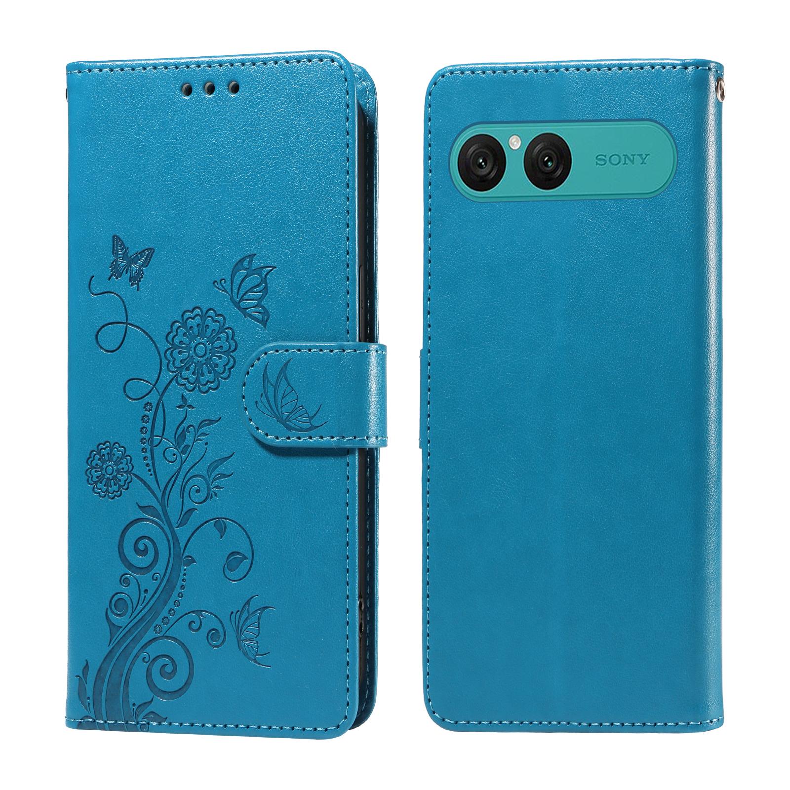 

For Sony Xperia 10 VII Leather Case Butterfly Floral Imprint Wallet Stand Cover