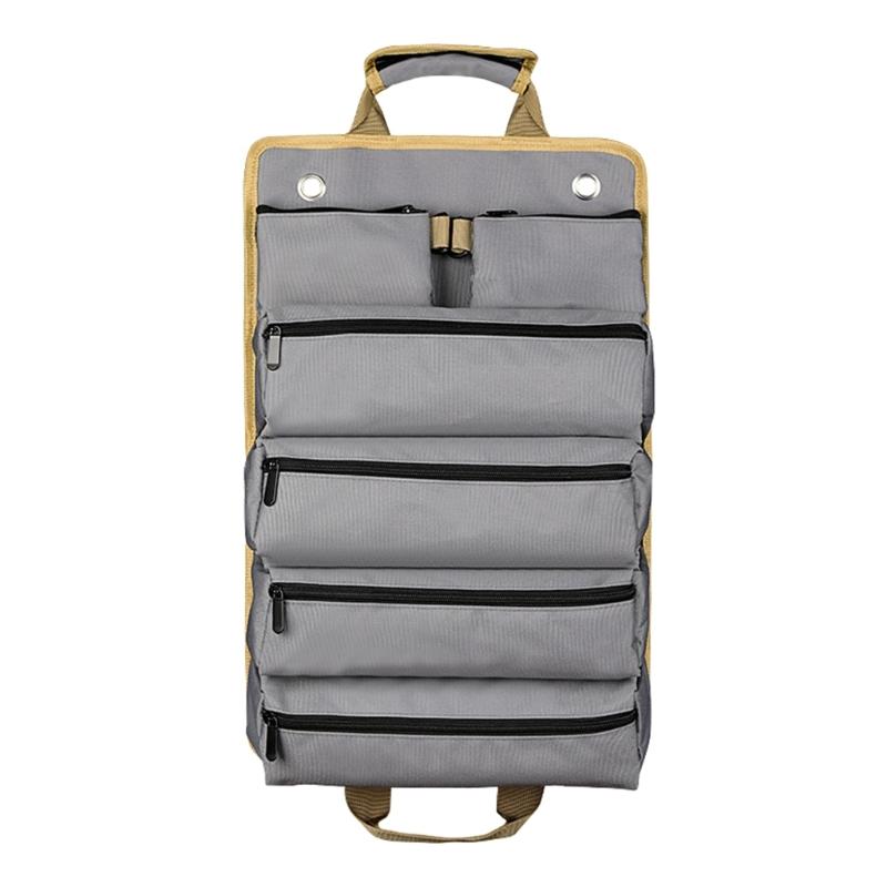 Heavy Duty Tool Roll Up Bag Multi-Purpose Oxford Roll-Up Tool Organizers for  Carpenter, Plumber Wrench Organizers темно-серого