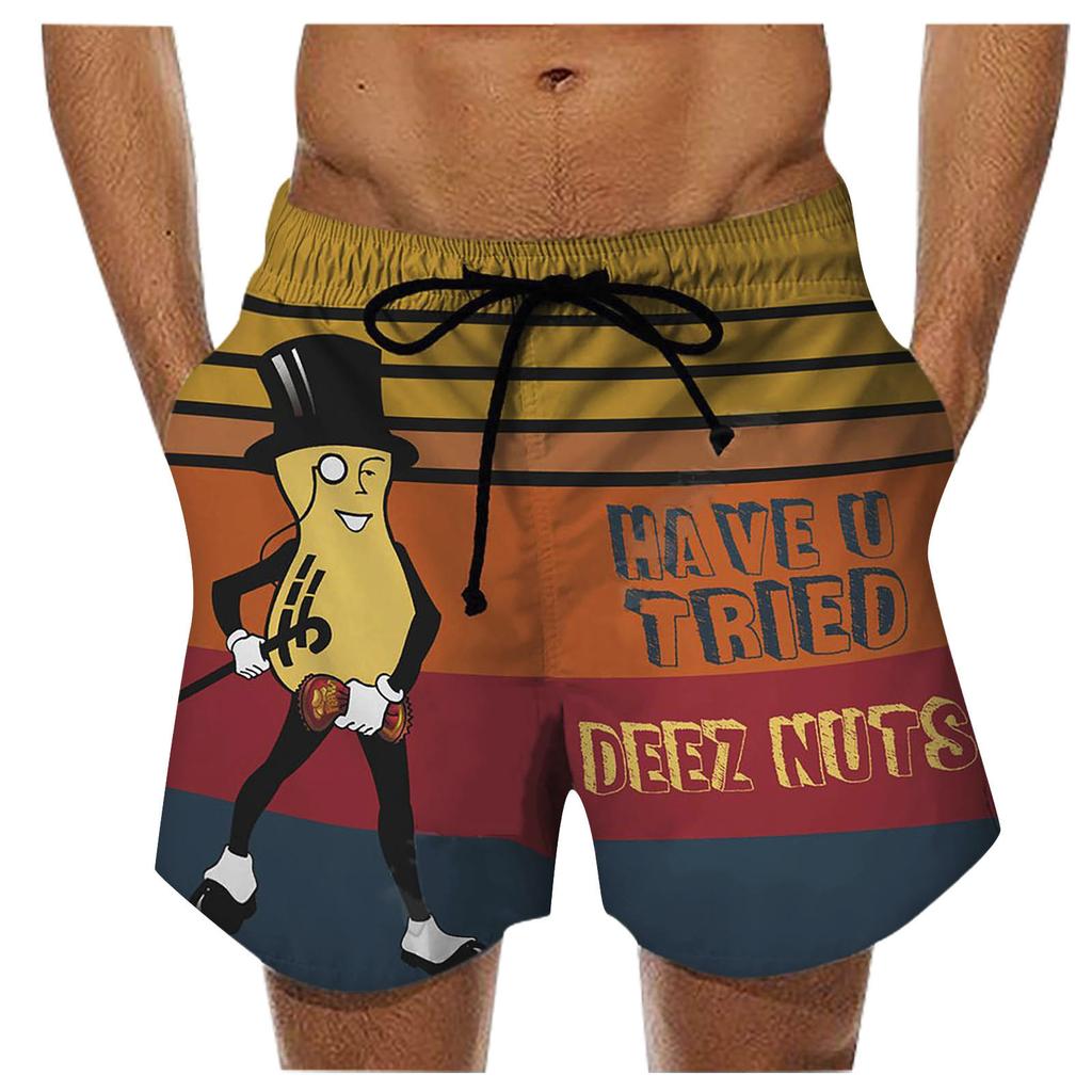 Pánské plavky Quick Dry Beach Surfing Běžecké šortky se stahovací šňůrkou