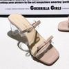 Fashion Women Sandals New Summer Fashion Bare Toed Square Head Shoes Women Designer Mid-heel Chunky High Heels Sandals Zapatos De Mujer