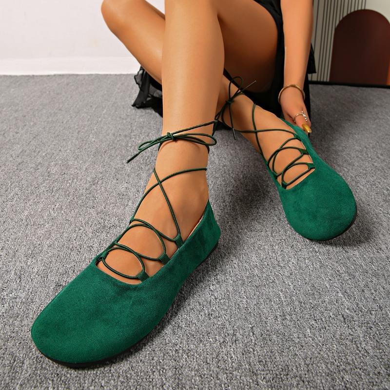 Low Heel Spring/Summer New Cross Strap Shallow Single Shoes Women's Flat Casual Single Shoes Women