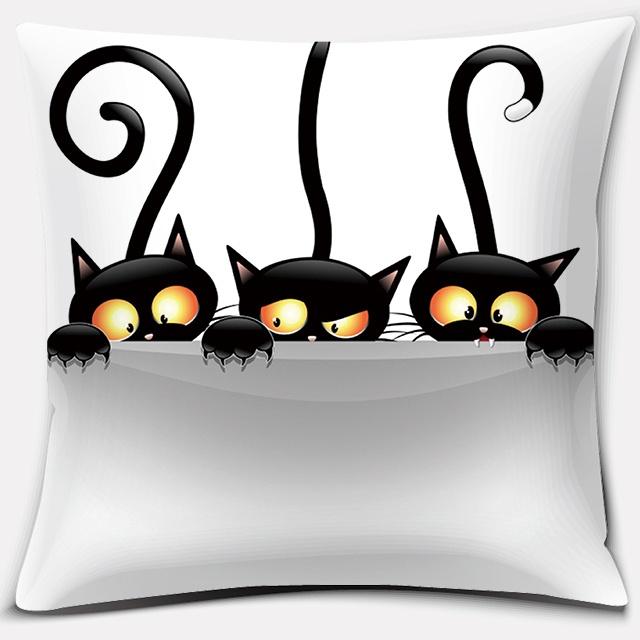 Cartoon Cute Cat Animal Series Printed Pillowcase Decoration Accessories for Holiday Party Living Room Bedroom Home Decor