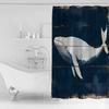 Vintage Whale Ocean Animal Bathroom Shower Curtain Artistic Colorful Bath Rug Decoration for Home Decor