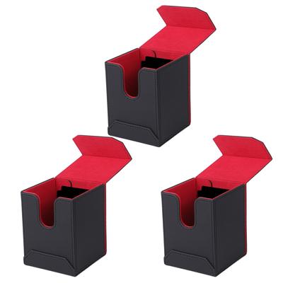 Bellevue Deck Case Trading Card Case Card Separator Magnet Pokeka Sleeve Compatible Set of (Red 3)