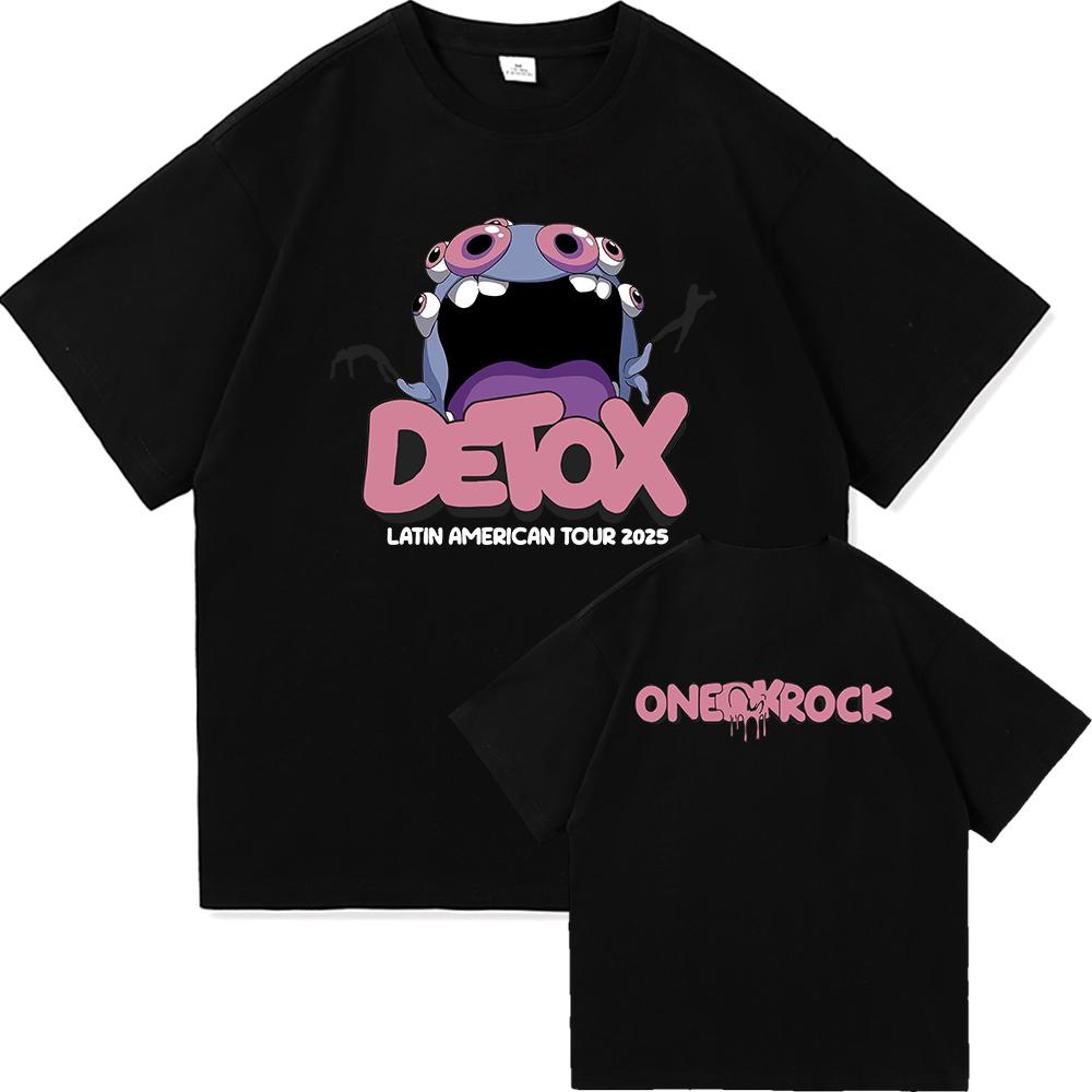 

2025 One Ok Rock Детоксикационный Тур Модная Мужская Летняя Ретро Харадзюку Высококачественная Повседневная Одежда Хлопковая Футболка M
