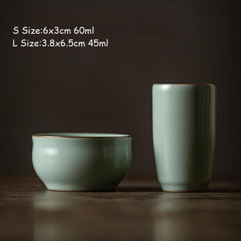 

2 шт./лот, одна чашка из лазурного фарфора с открывающимся отверстием, керамическая чашка для обжига ручной работы, набор чашек для японского чая, экзамен, чайная чашка 2pc Set