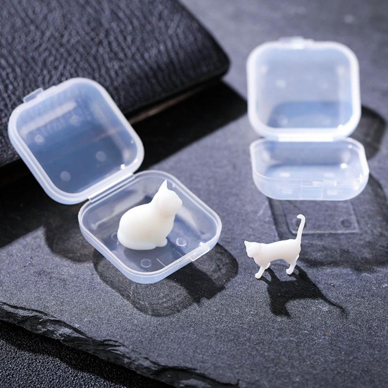 Cute Cat Resin Fillers with Crystal Droplets Flexible Silicone Mould Miniature Landscape Decorations for Home and Office