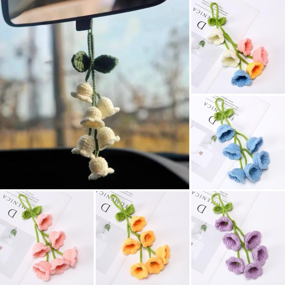 

6 Flowers Backpack Pendant Bellflower Rearview Mirror Ornaments Car Hanging Decoration