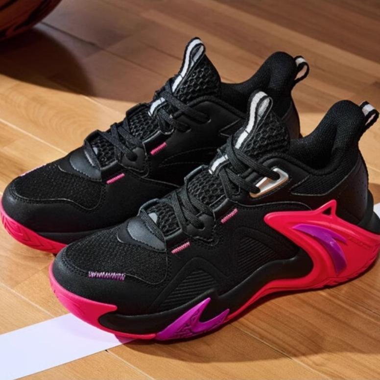 Anta Kids Air Space Non-Slip Shock Absorbing Wear-Resistant Breathable Low-Top Basketball Shoes Kids sneaker Black A12431102-3