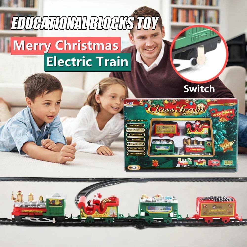 NEW Christmas Realistic Electric Train Set,Easy To Ass-emble & Safe for Kids Gift & Party Home Xmas Tree Decoration