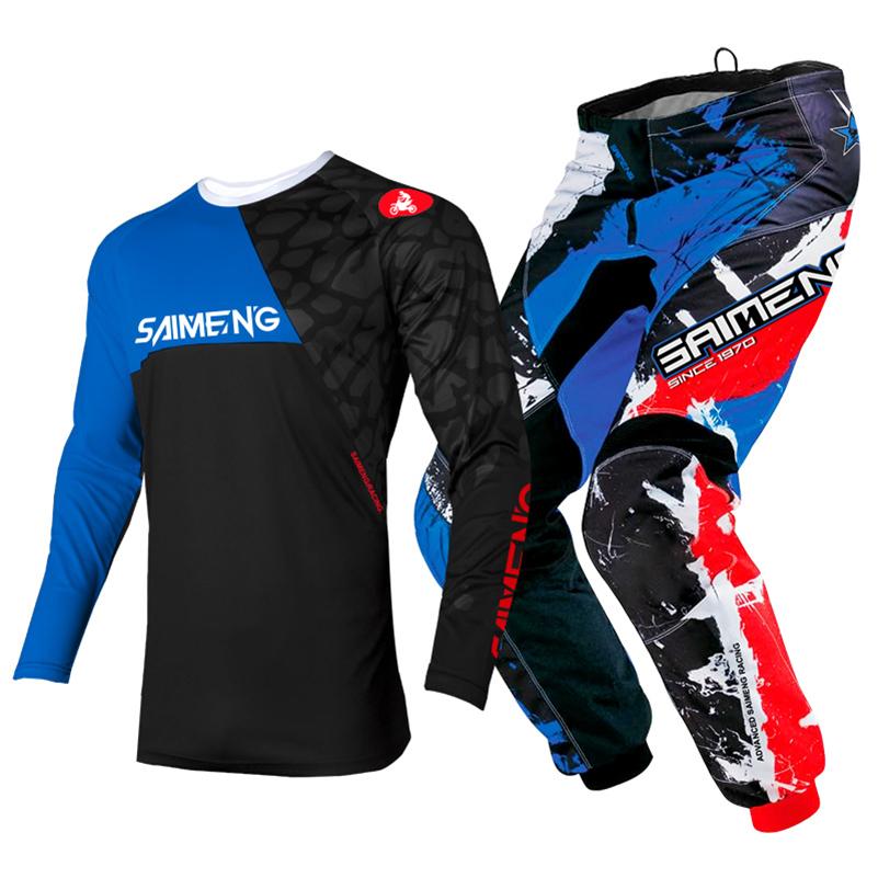 Sada oblečení na motokros pro děti Mladistvý dres Kalhoty Sety dítě zelená Motocykl černá 3 4 5 6 7 8 9 10 let Terénní oblek modrá oranžová Enduro kros chlapec dívka