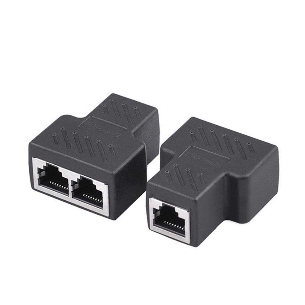 1pc/2pcs 1 To 2 Ways RJ45 Ethernet LAN Network Splitter Double Adapter Ports Coupler Connector Extender Adapter Plug Connector Adapter
