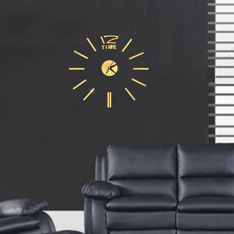 Stunning 3d Mirror Luxury Modern Diy Large Wall Clock Sticker For Home Office Decor