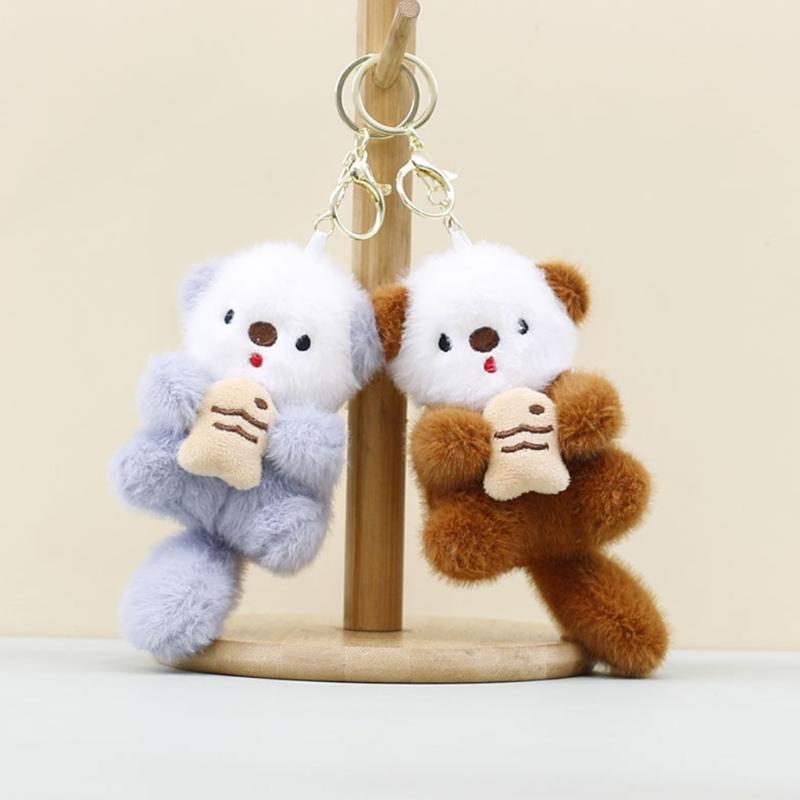 Soft Plush Animal Keychain Plushie Key Ring Compact Design Hanging Ornament For Bags Cars Home Decoration