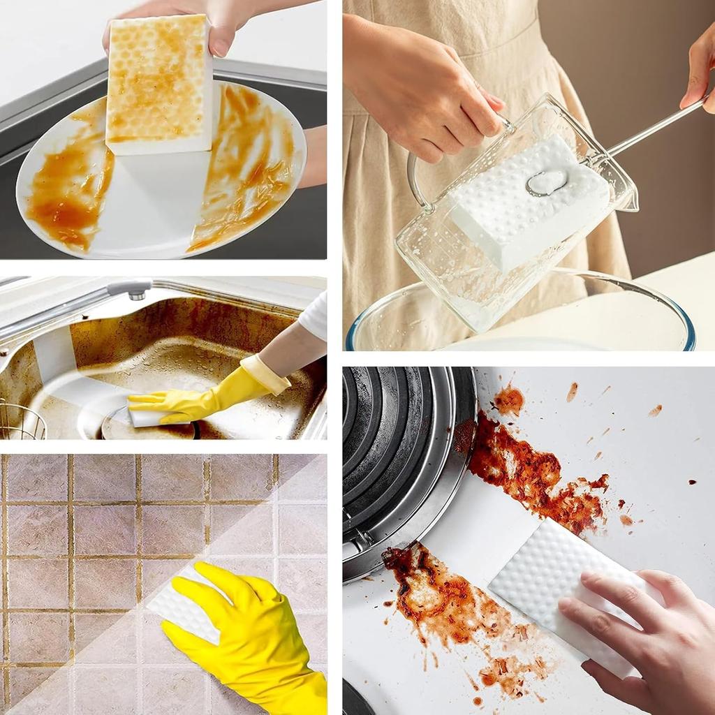Magic Cleaning Sponge Soft Absorbent Sponges Erasers Kitchen Dishwashing Washing Pot Rust Stain Brushes Cleaner Scouring Pads