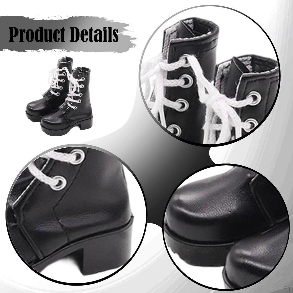1/ Doll Shoes Photo Props PU Leather Cool Trendy Casual Mini Miniature Model Boots for Female Action