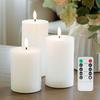 Flameless Candles with Remote - Real Wax Battery Operated LED Candles with Timer, Perfect for Halloween & Christmas Decor, Set of 3 LED Pillar