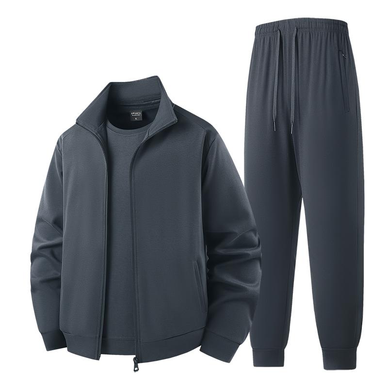 Stand-up Collar Sports Suit, Cardigan, Jacket, Loose Sweatshirt, Leggings, Trousers And Sweatpants Two-piece Set