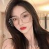 New Anti Blue Light Gold Large Frame Myopia Glasses Bare Skin Thin Net Red Eye Frame Metal Flat Mirror