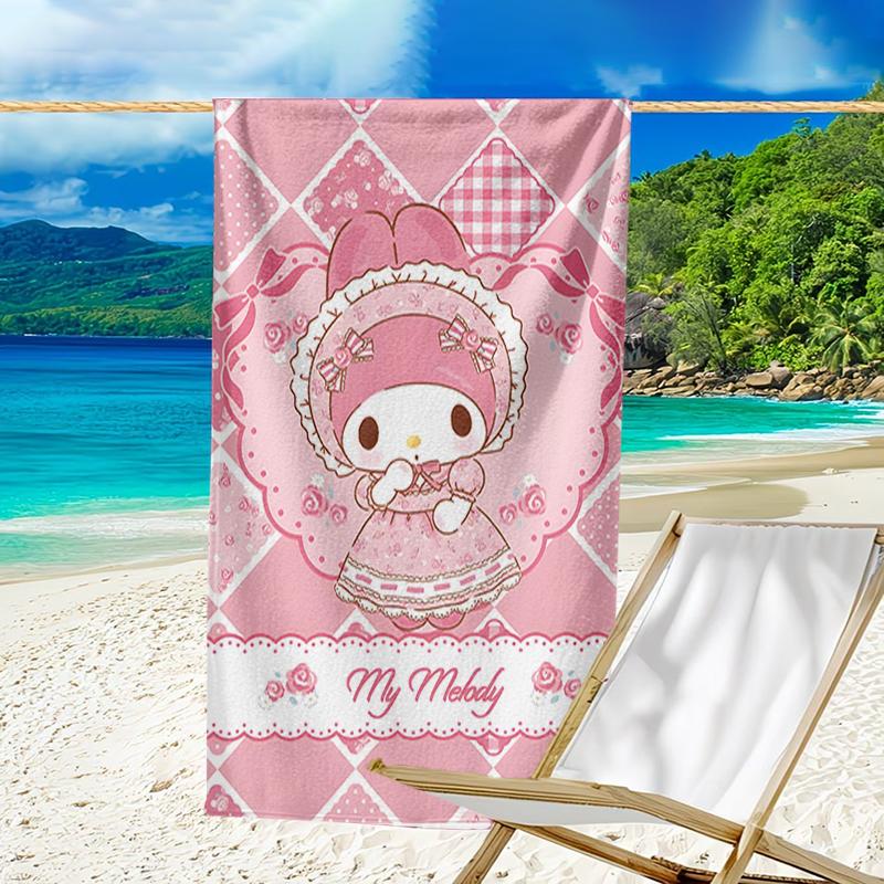 Proof Beach Towel with a Sanrio My Melody2 Pattern - Soft,absorbent,quick-drying,machine Washable - Perfect for Swimming,camping,bathing