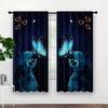Starry Night and Butterfly-themed Printed Curtains, Pole Bag Bedroom Living Room, Home Decoration, Room Decoration