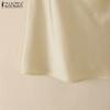 ZANZEA Women Casual Pile Collar Summer Short Sleeve Blouse