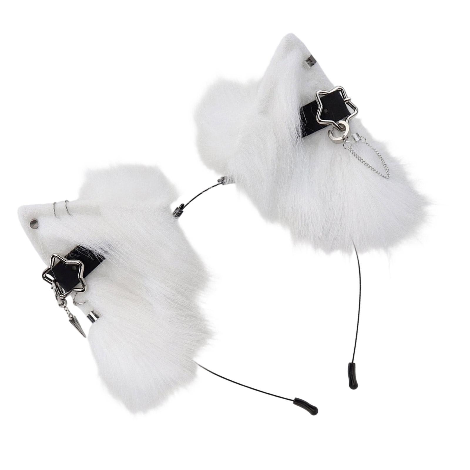 

Милая реалистичная повязка на голову с кошачьими ушками из искусственного меха для вечеринок и костюмированных игр, наряд Лолиты